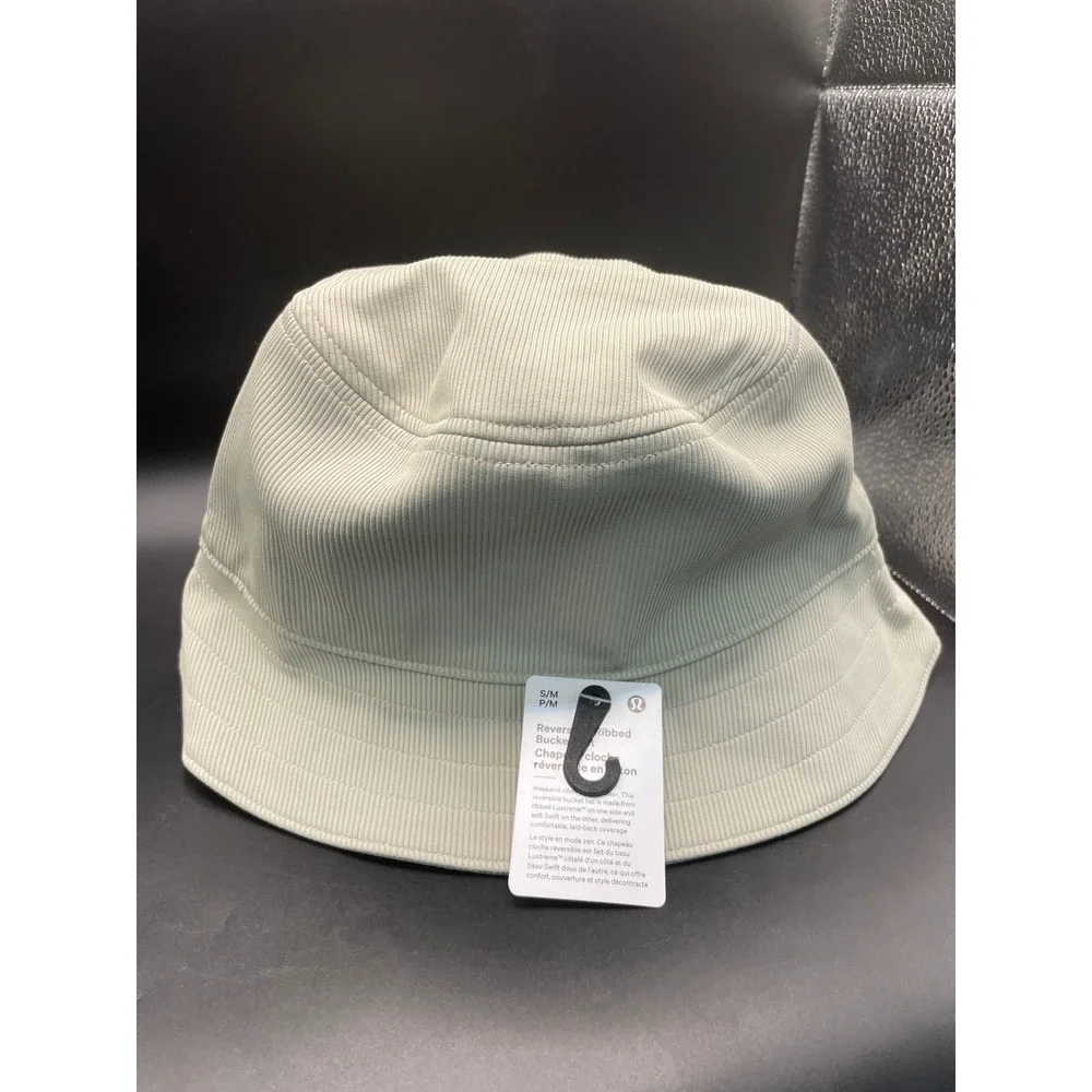 Lululemon Reversible Ribbed Bucket Hat Luxtreme Swift Sage Bone S/M NWT